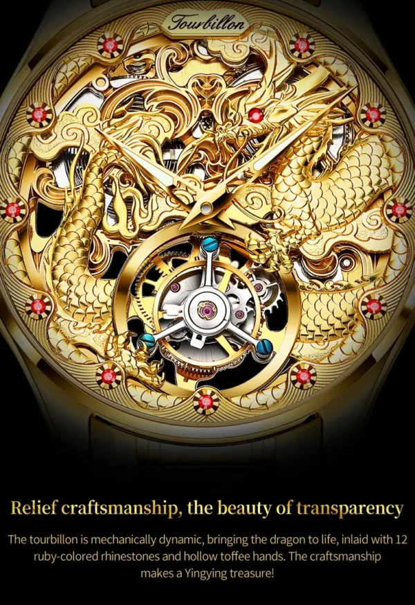 OUPINKE Herren-Automatikuhr 3176 – Tourbillon und Drachen-Design – Bild 22