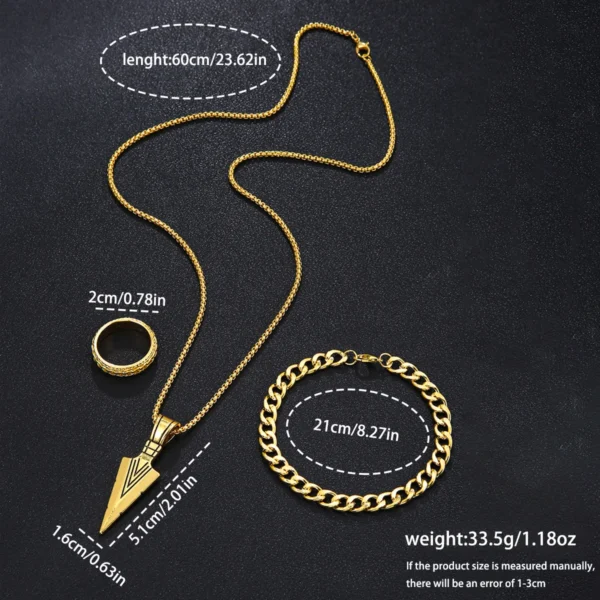 HIKUN Herren-Geschenkset 'Statement' | 4-teilig in Gold-Optik – Bild 4