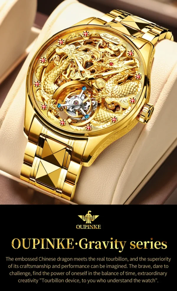OUPINKE Herren-Automatikuhr 3176 – Tourbillon und Drachen-Design – Bild 13