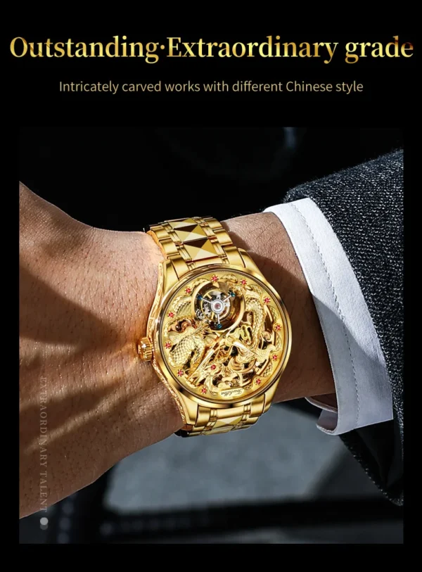 OUPINKE Herren-Automatikuhr 3176 – Tourbillon und Drachen-Design – Bild 29