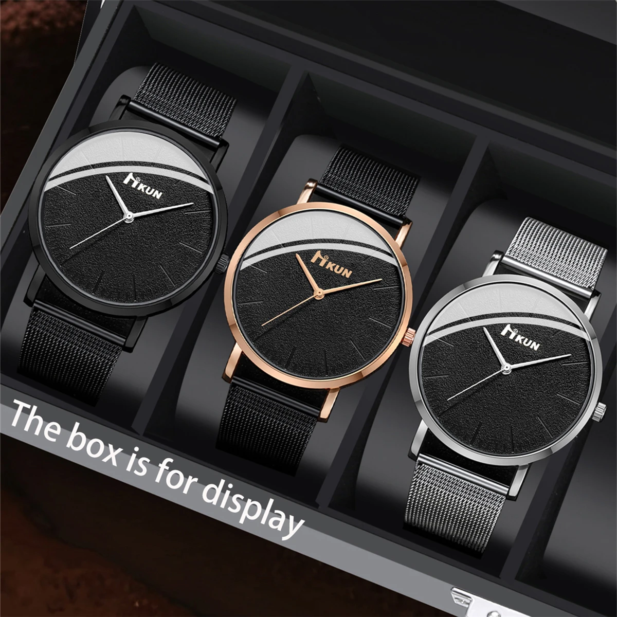 HIKUN Herrenuhren-Set 'Trio' | 3-teilige Kollektion im Minimalist-Design