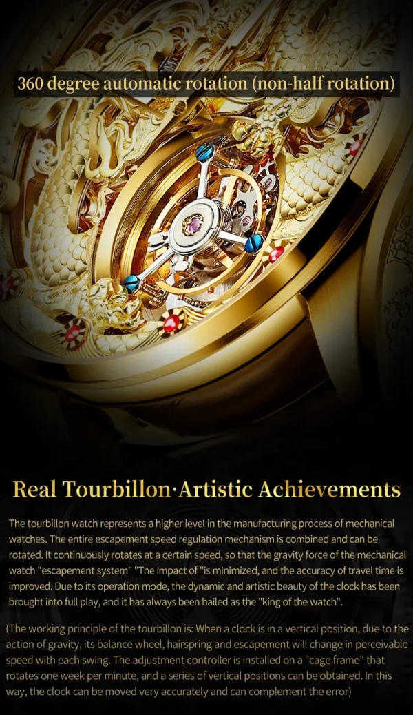 OUPINKE Herren-Automatikuhr 3176 – Tourbillon und Drachen-Design – Bild 12