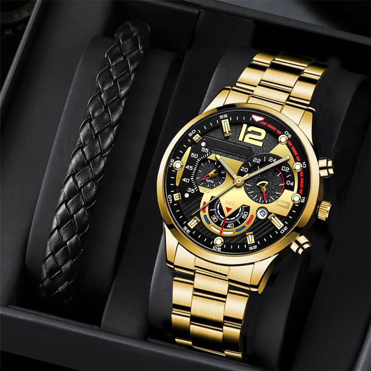 Quarz-Armbanduhr für Herren – Legierungsgehäuse und Armband