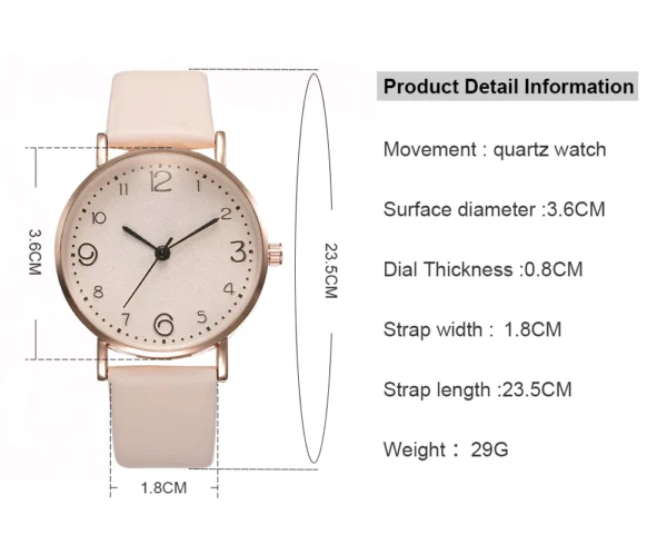 HIKUN Damen Uhren-Set 'Rose Quartz' | 2-teilig mit Halskette – Bild 3