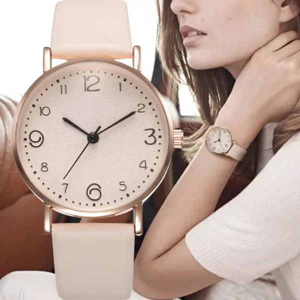 HIKUN Damen Uhren-Set 'Rose Quartz' | 2-teilig mit Halskette – Bild 4