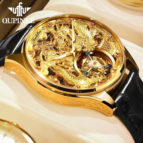 OUPINKE Herren-Automatikuhr 3176 – Tourbillon und Drachen-Design – Bild 8
