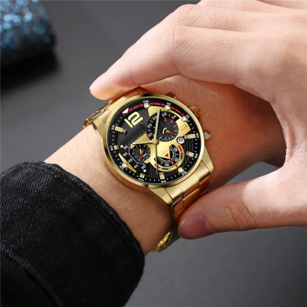 HIKUN Herren-Geschenkset 'Statement' | 4-teilig in Gold-Optik – Bild 7