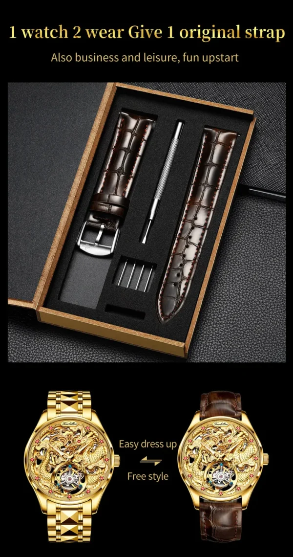 OUPINKE Herren-Automatikuhr 3176 – Tourbillon und Drachen-Design – Bild 21