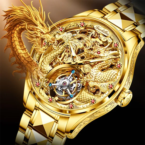 OUPINKE Herren-Automatikuhr 3176 – Tourbillon und Drachen-Design – Bild 5