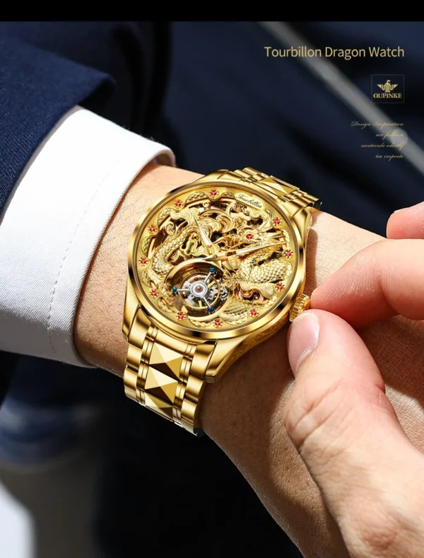 OUPINKE Herren-Automatikuhr 3176 – Tourbillon und Drachen-Design – Bild 27