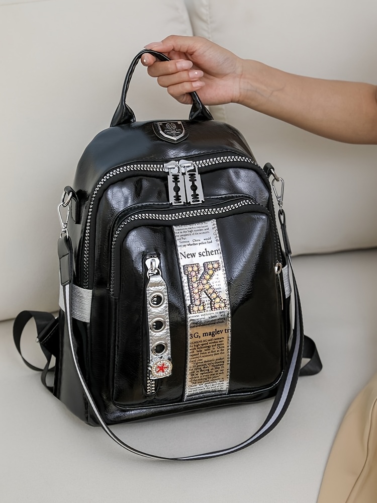 Auffälliger 3D-Rucksack in Helm-Optik mit Strass-Verzierung – Bild 12