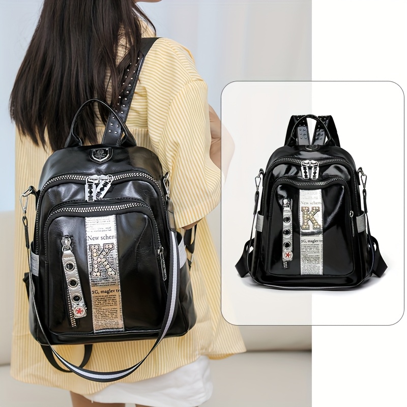 Auffälliger 3D-Rucksack in Helm-Optik mit Strass-Verzierung – Bild 3