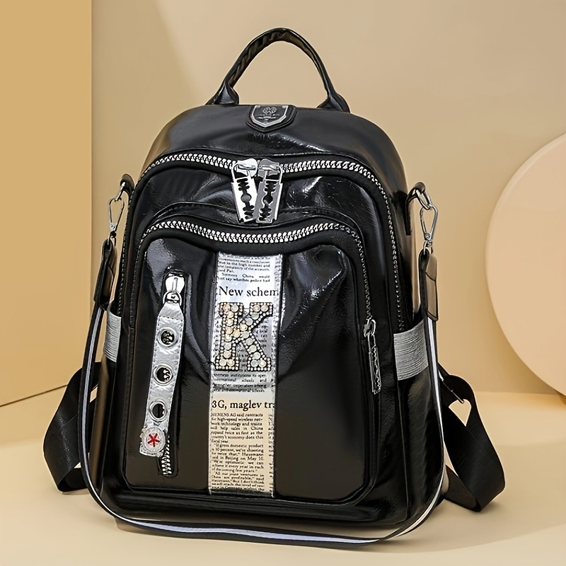 Auffälliger 3D-Rucksack in Helm-Optik mit Strass-Verzierung – Bild 4