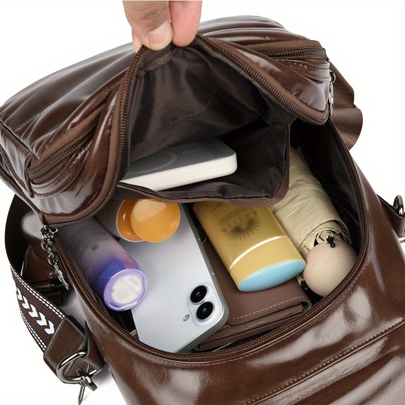 Eleganter 2-in-1 Damen-Rucksack mit modischem Ziergurt – Bild 3