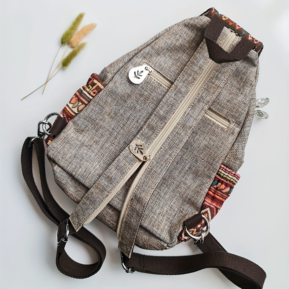 Boho-Rucksack für Damen aus Canvas – Vintage-Design mit Ethno-Muster – Bild 9