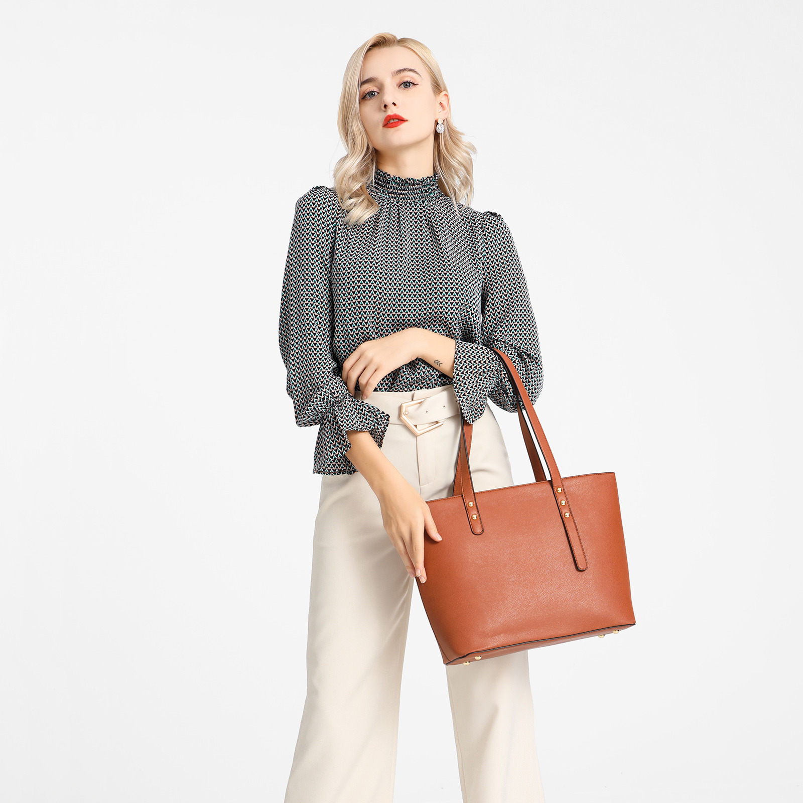 Elegantes 3-teiliges Handtaschen-Set – Shopper - Umhängetasche und Clutch – Bild 20