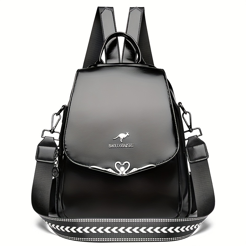 Eleganter 2-in-1 Damen-Rucksack mit modischem Ziergurt – Bild 4