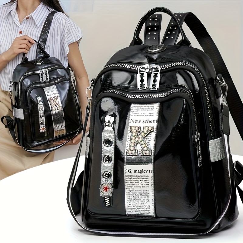 Auffälliger 3D-Rucksack in Helm-Optik mit Strass-Verzierung