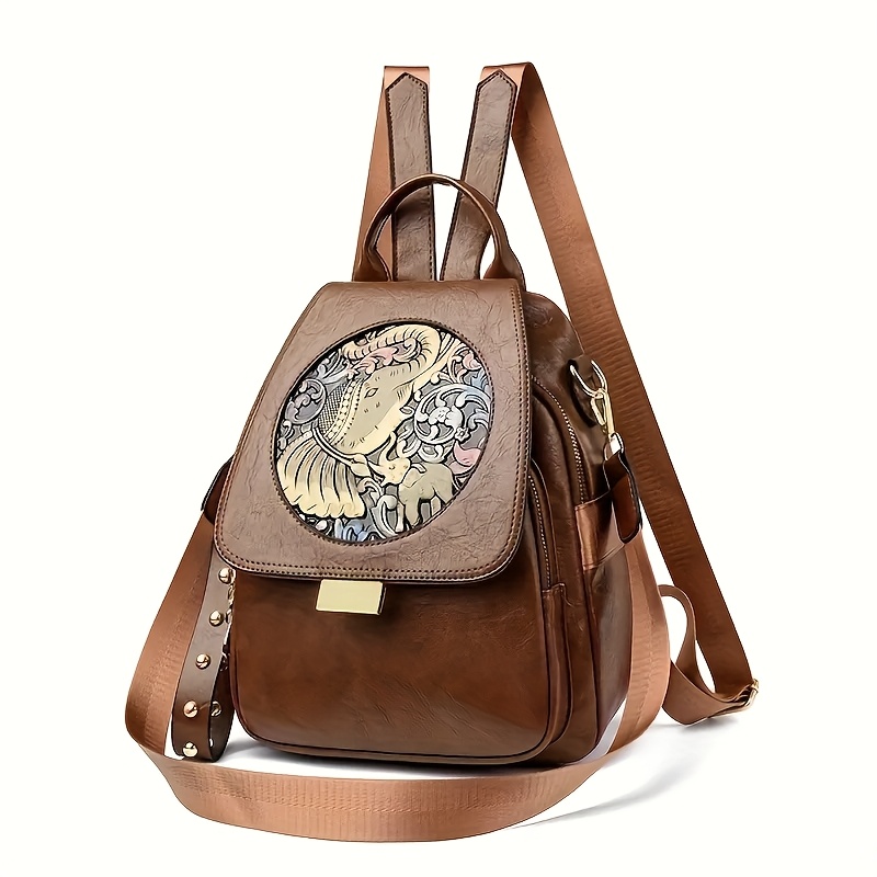 Boho-Rucksack für Damen mit kunstvoller Prägung – Vintage Ethno-Stil – Bild 15