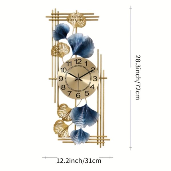 Lautlose Wanduhr Blau Gold im nautischen Stil – Bild 6