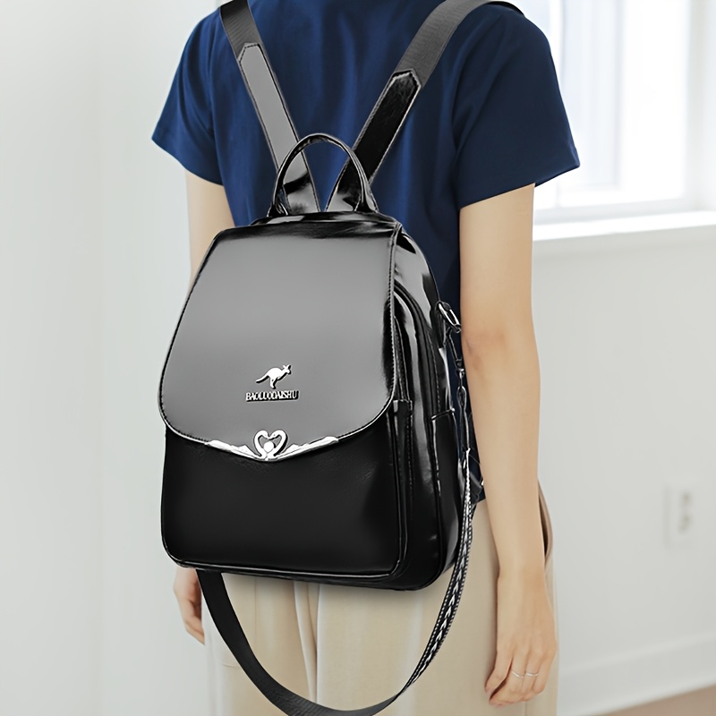 Eleganter 2-in-1 Damen-Rucksack mit modischem Ziergurt – Bild 9