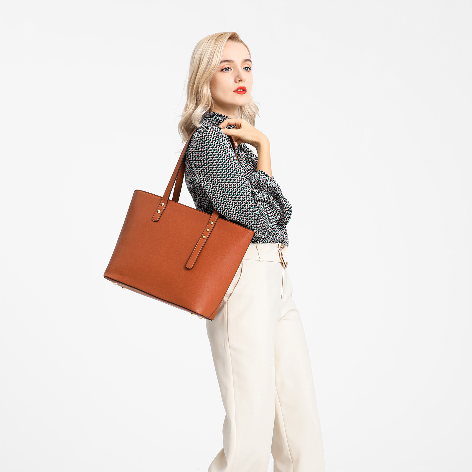 Elegantes 3-teiliges Handtaschen-Set – Shopper - Umhängetasche und Clutch – Bild 19