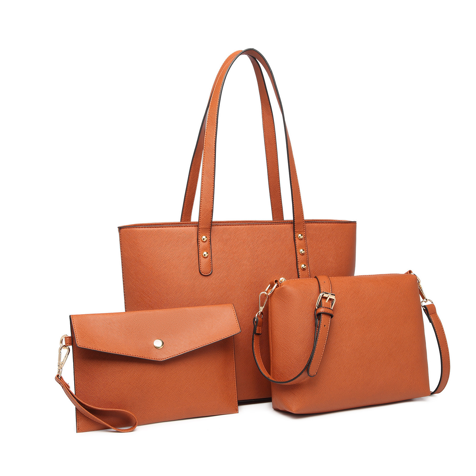 Elegantes 3-teiliges Handtaschen-Set – Shopper - Umhängetasche und Clutch – Bild 22