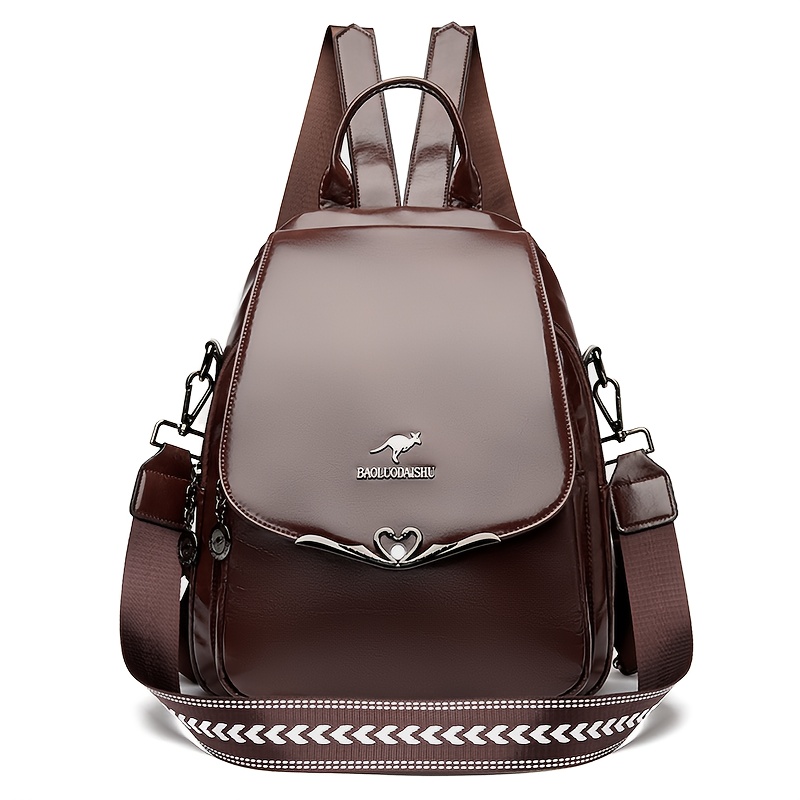 Eleganter 2-in-1 Damen-Rucksack mit modischem Ziergurt – Bild 6