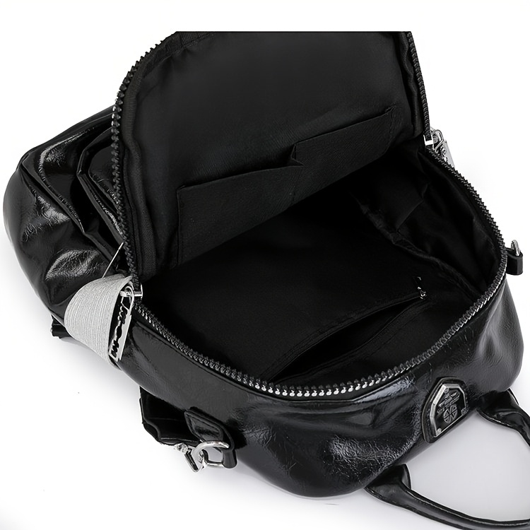 Auffälliger 3D-Rucksack in Helm-Optik mit Strass-Verzierung – Bild 16